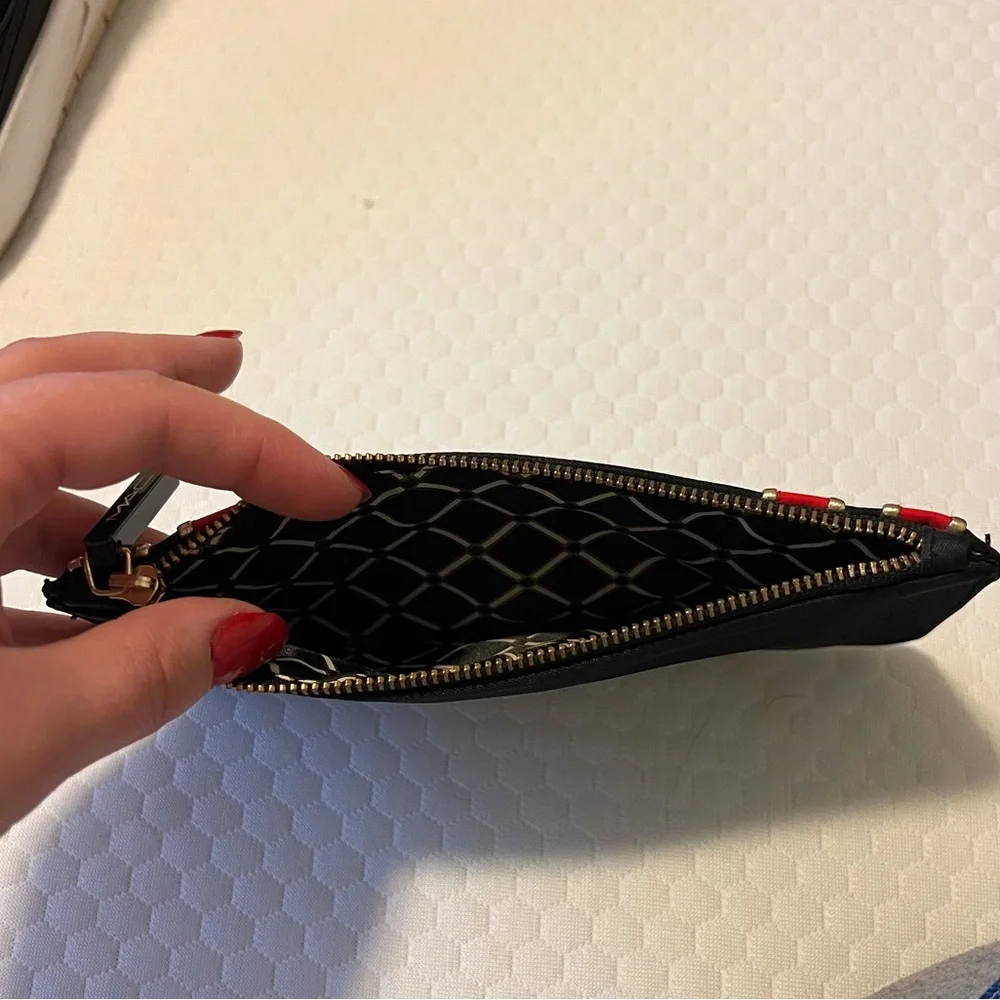 M·A·C Black Red Gold Zipper Makeup Bag / Cosmetic Case